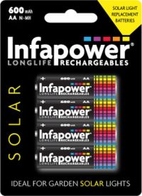 Infapower (B008) AA 600mAh Solar Light batteries - pack of 4