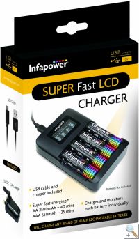C013 Infapower Super Fast LCD Battery Charger for AA and AAA