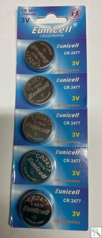 Eunicell CR2477 Lithium coin cell battery - cards of 5