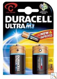 Duracell Ultra M3 Alkaline Battery MN1400 C/Pack of 2 