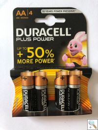 Duracell PLUS Power AA MN1500/4Alkaline Batteries - 6 packs of 4 (total 24)
