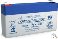 Power Sonic PS612 ST 6v 1.3Ah rechargeable SLA Battery