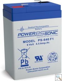 Power-Sonic PS640 6v 4.5Ah rechargeable SLA Battery