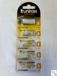 Uniross 23A 5 pack - 12V 23A Remote Control Alkaline Battery