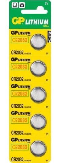 GP Brand CR2032 Lithium Battery - cards of 5